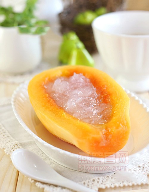 木瓜燕窝炖雪蛤的菜谱